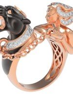 Кольцо из золота 585 пробы c фианитом
