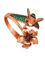 Кольцо из золота 585 пробы c фианитом