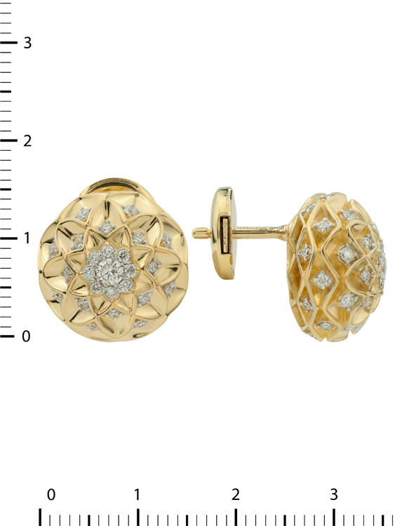 Серьги из лимонного золота c бриллиантами