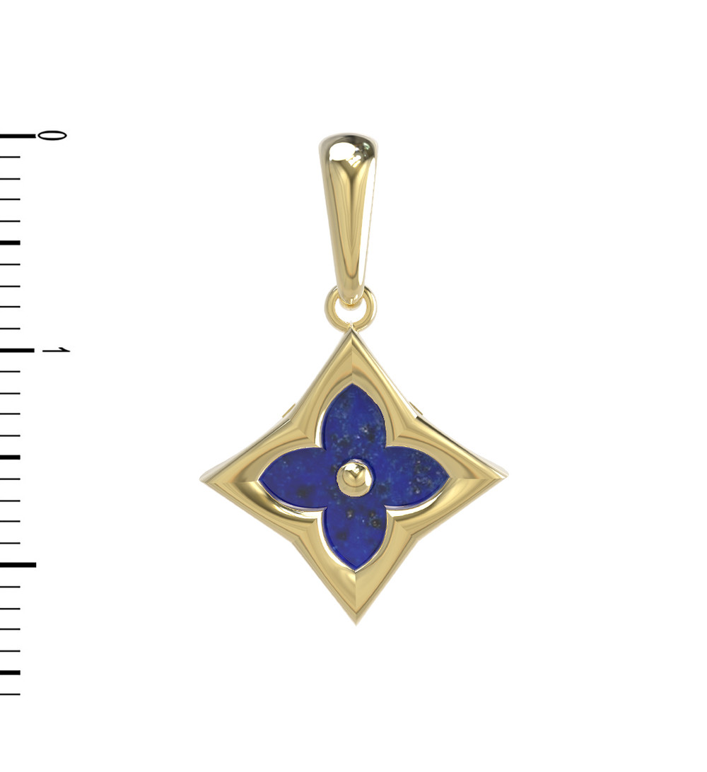 Подвеска из лимонного золота c лазуритом