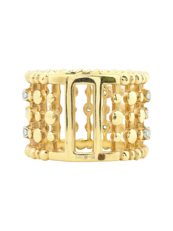 Кольцо из лимонного золота c бриллиантами