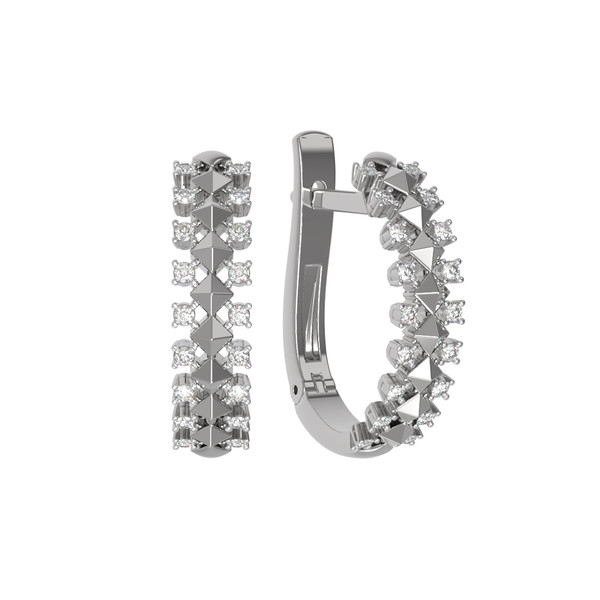 Серьги из белого золота c бриллиантами