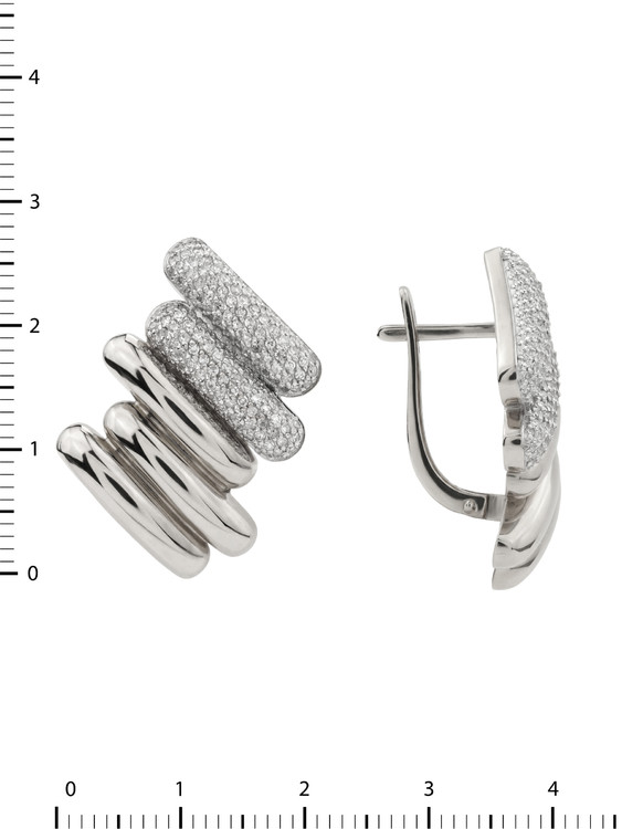 Серьги из белого золота c бриллиантами