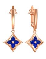 Серьги из золота 585 пробы c лазуритом