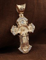 Крест из золота 585 пробы c бриллиантами