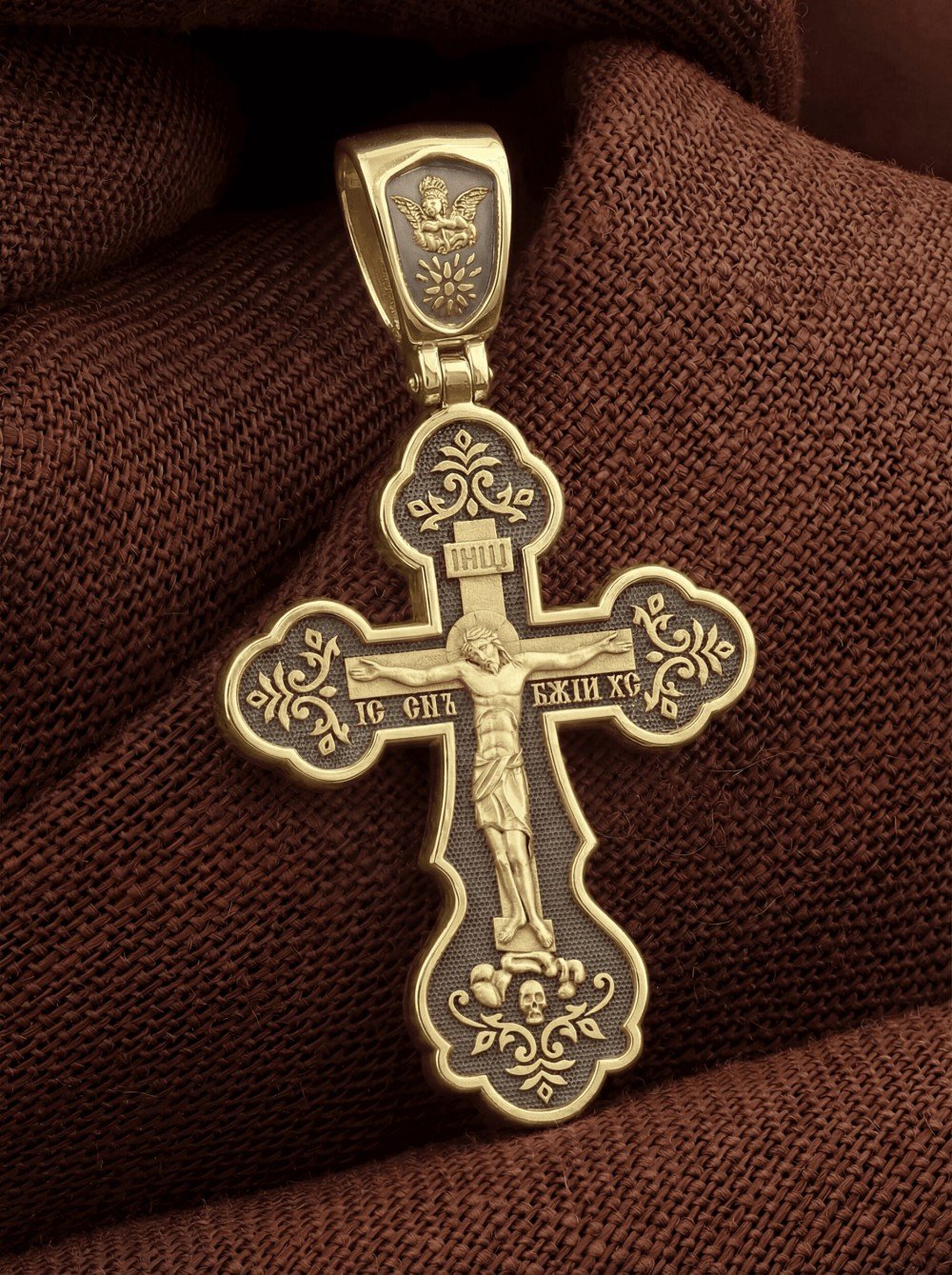 Крест из лимонного золота