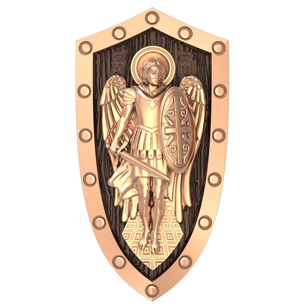 Образок из золота c эбеновым деревом