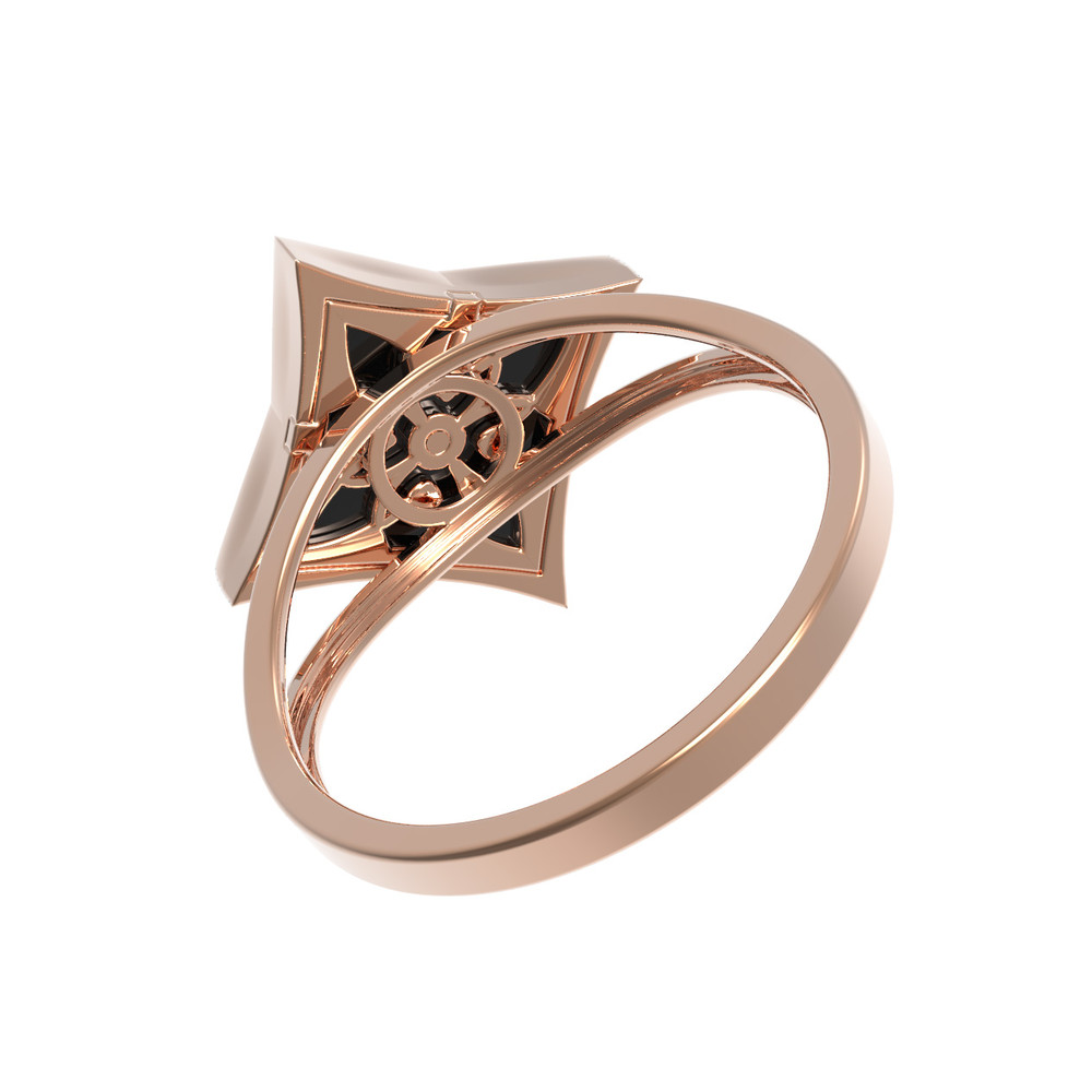 Кольцо из золота c бриллиантами и ониксом