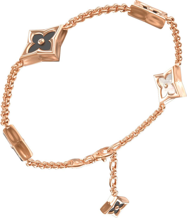 Браслет из золота c ониксом и перламутром