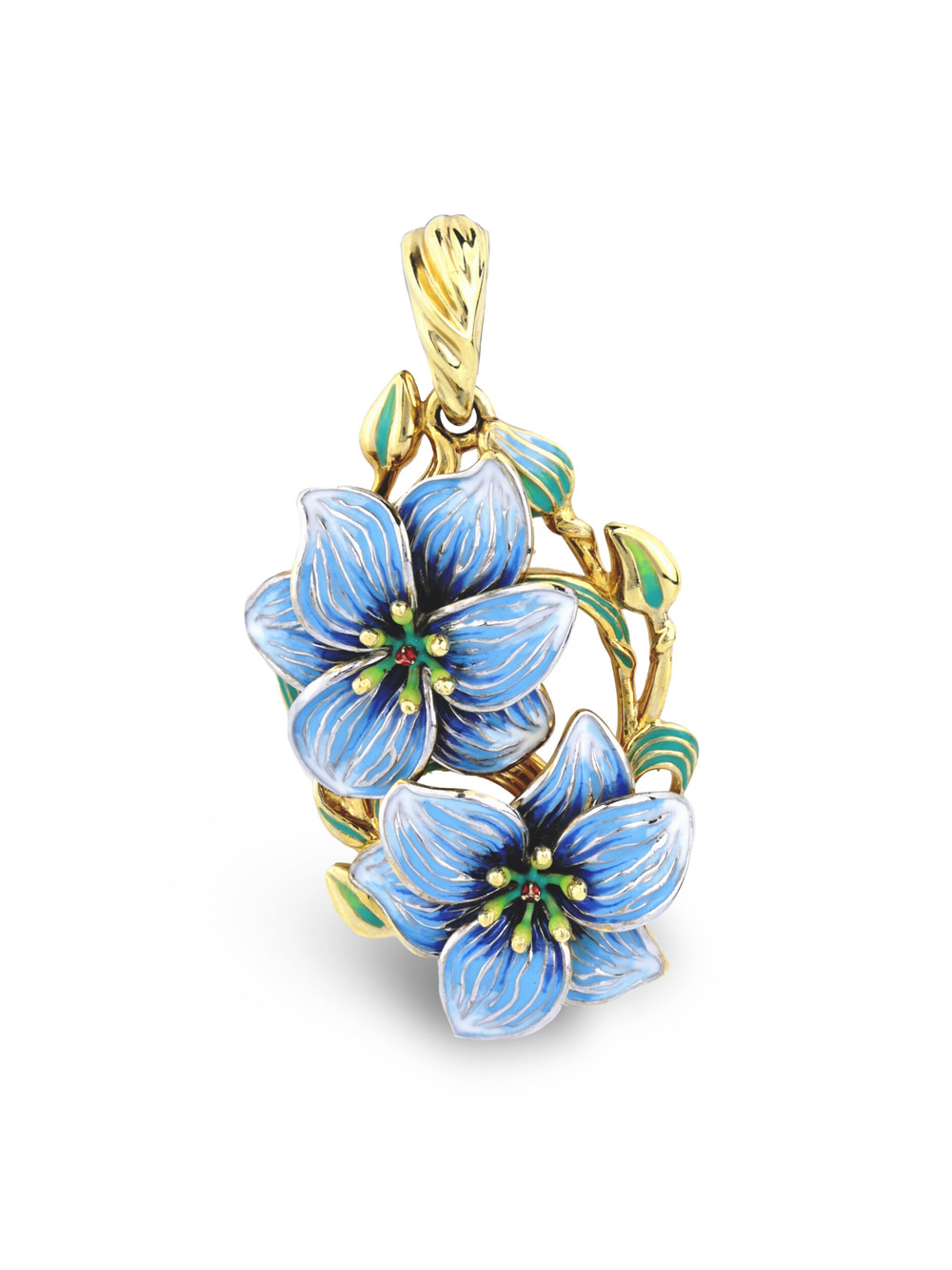 Подвеска из лимонного золота c эмаль