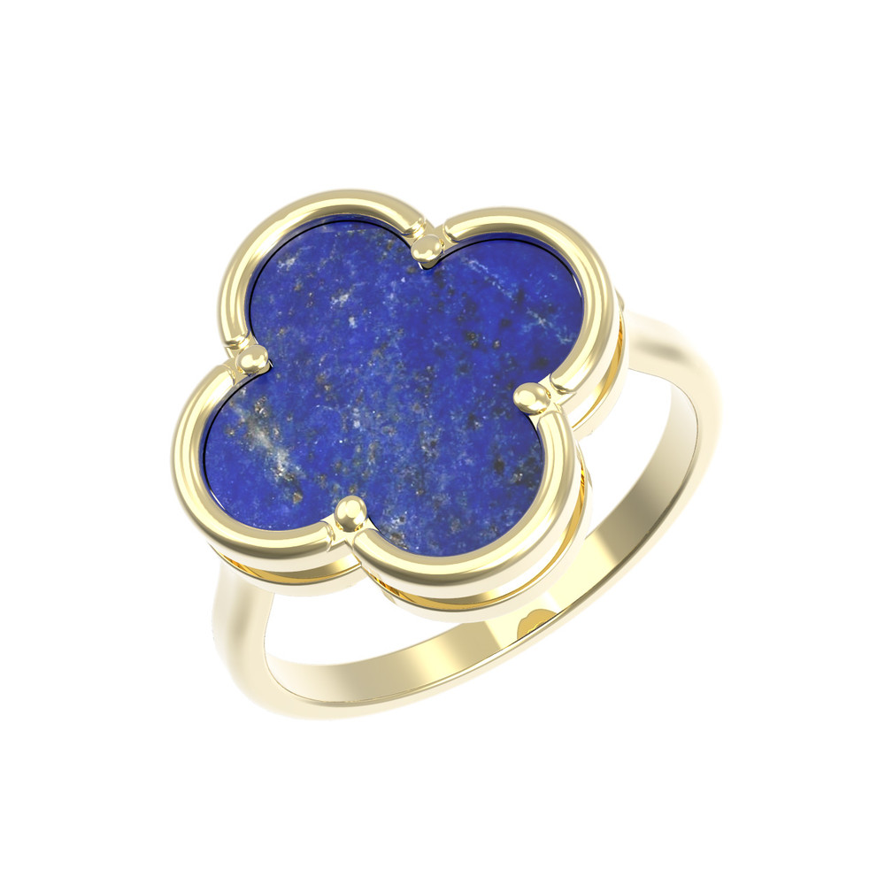 Кольцо из лимонного золота c лазуритом