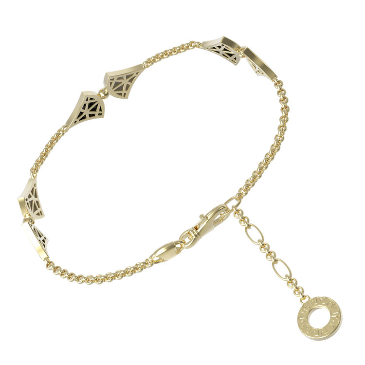 Браслет из лимонного золота c ониксом и перламутром