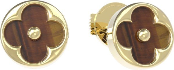 Серьги из лимонного золота 585 пробы c тигровым глазом