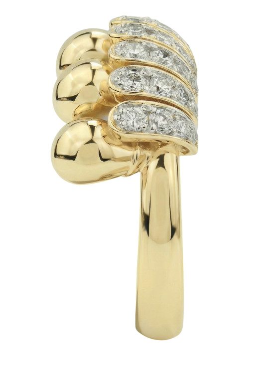 Кольцо из лимонного золота c бриллиантами