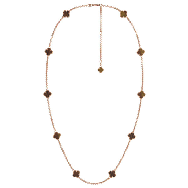 Колье из золота c тигровым глазом