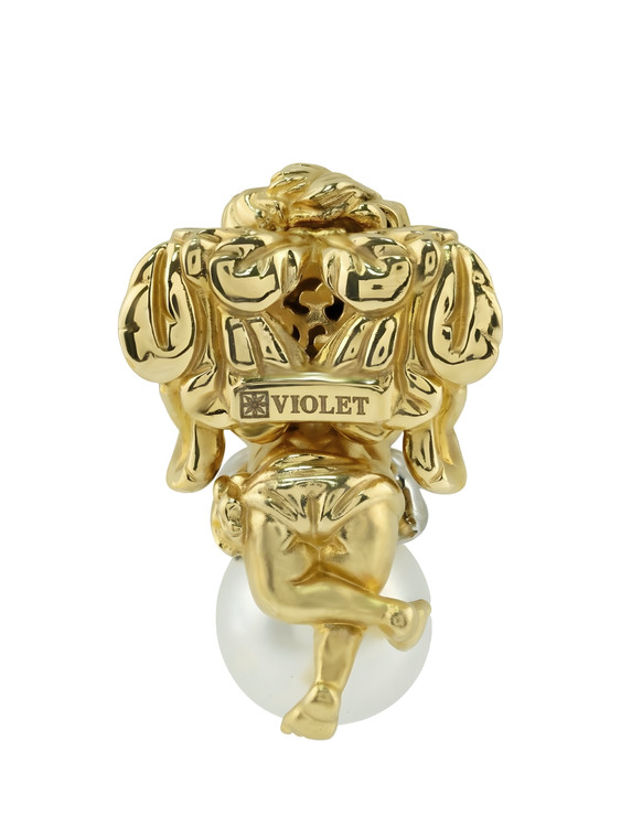 Подвеска из лимонного золота c жемчугом