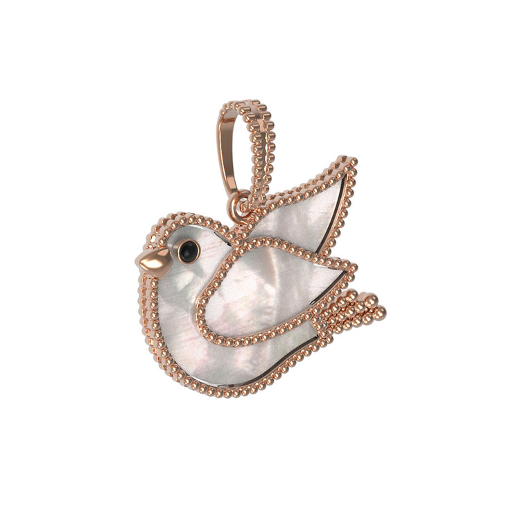 Подвеска из золота c эмаль и перламутром