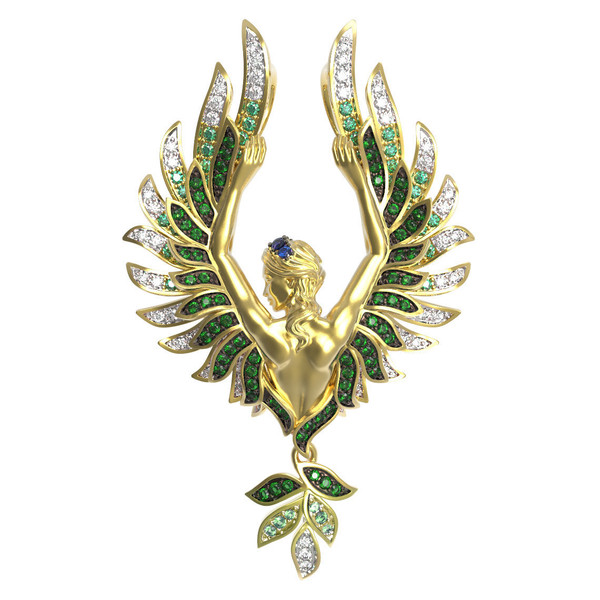 Подвеска из лимонного золота c фианитом