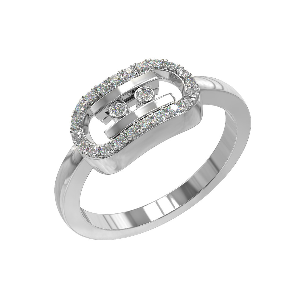 Кольцо из белого золота c бриллиантами