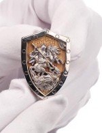 Образок из белого золота 585 пробы c деревом груши