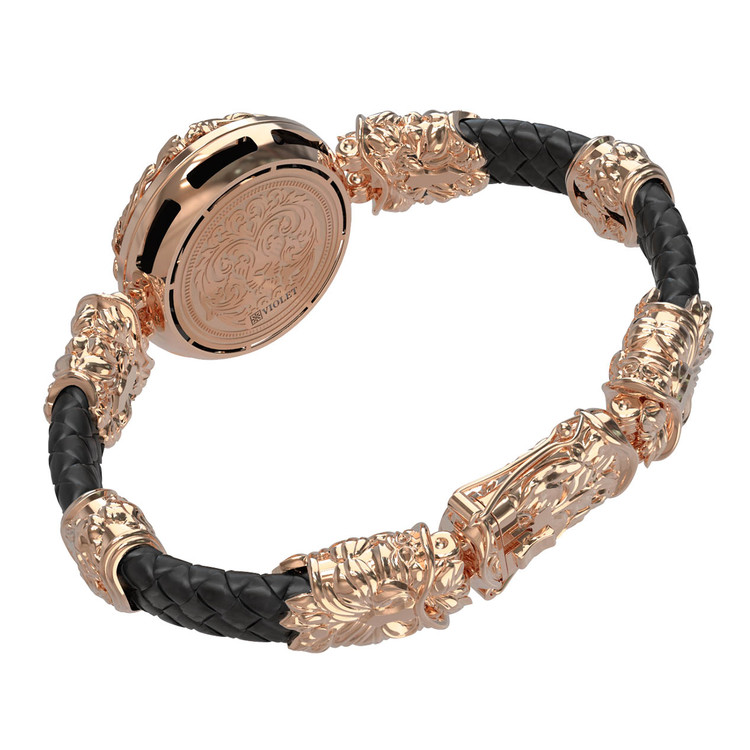 Браслет из золота c шнурком и ониксом