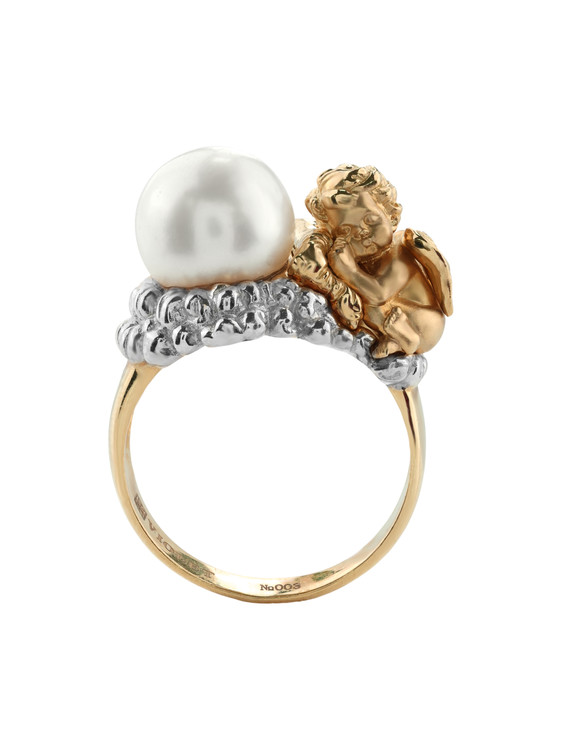 Кольцо из золота c жемчугом