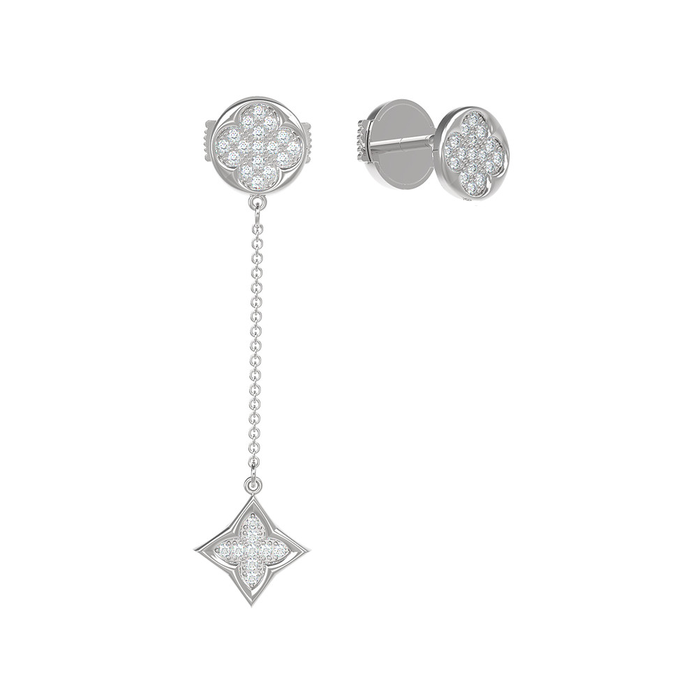 Серьги из белого золота c бриллиантами