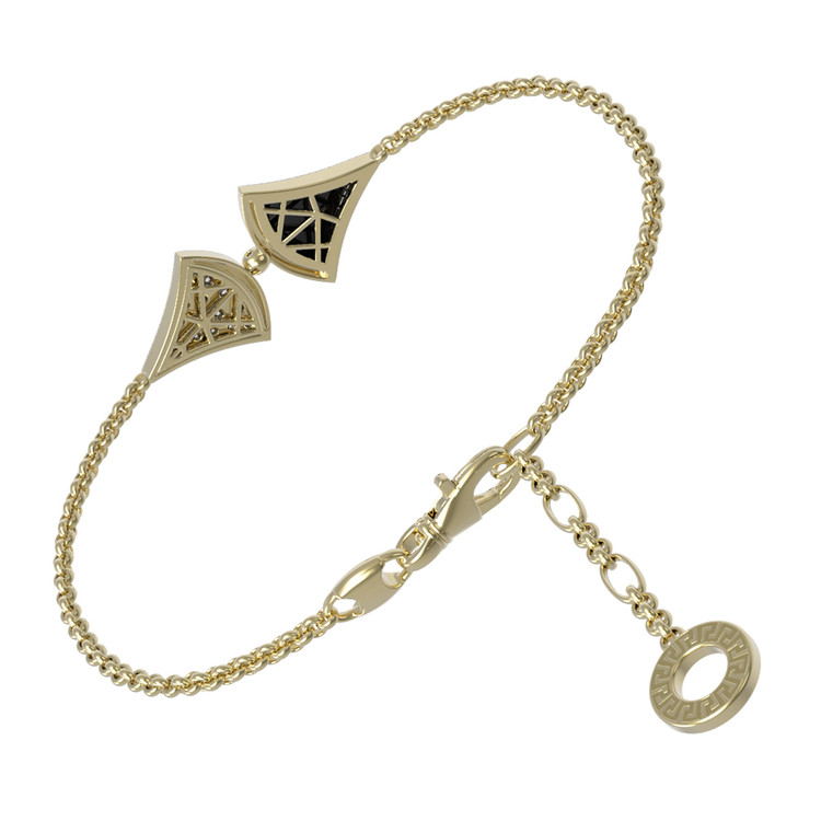 Браслет из лимонного золота c бриллиантами и ониксом