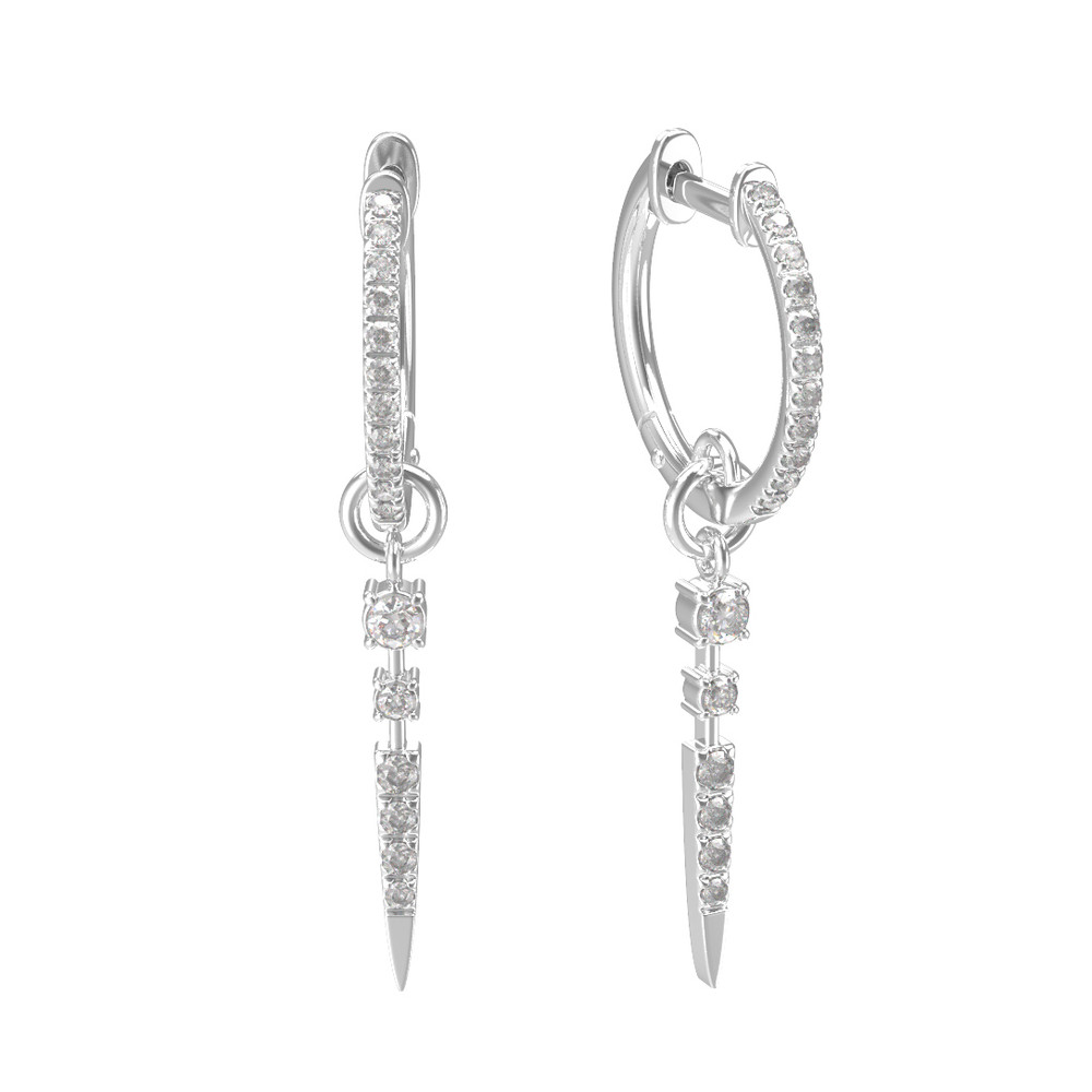 Серьги из белого золота c бриллиантами