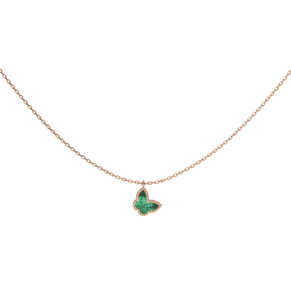 Колье из золота c малахитом