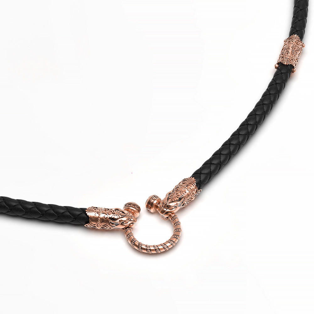 Шнурок кожаный из золота c кожаным шнурком