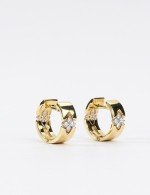 Серьги из лимонного золота 585 пробы c бриллиантами