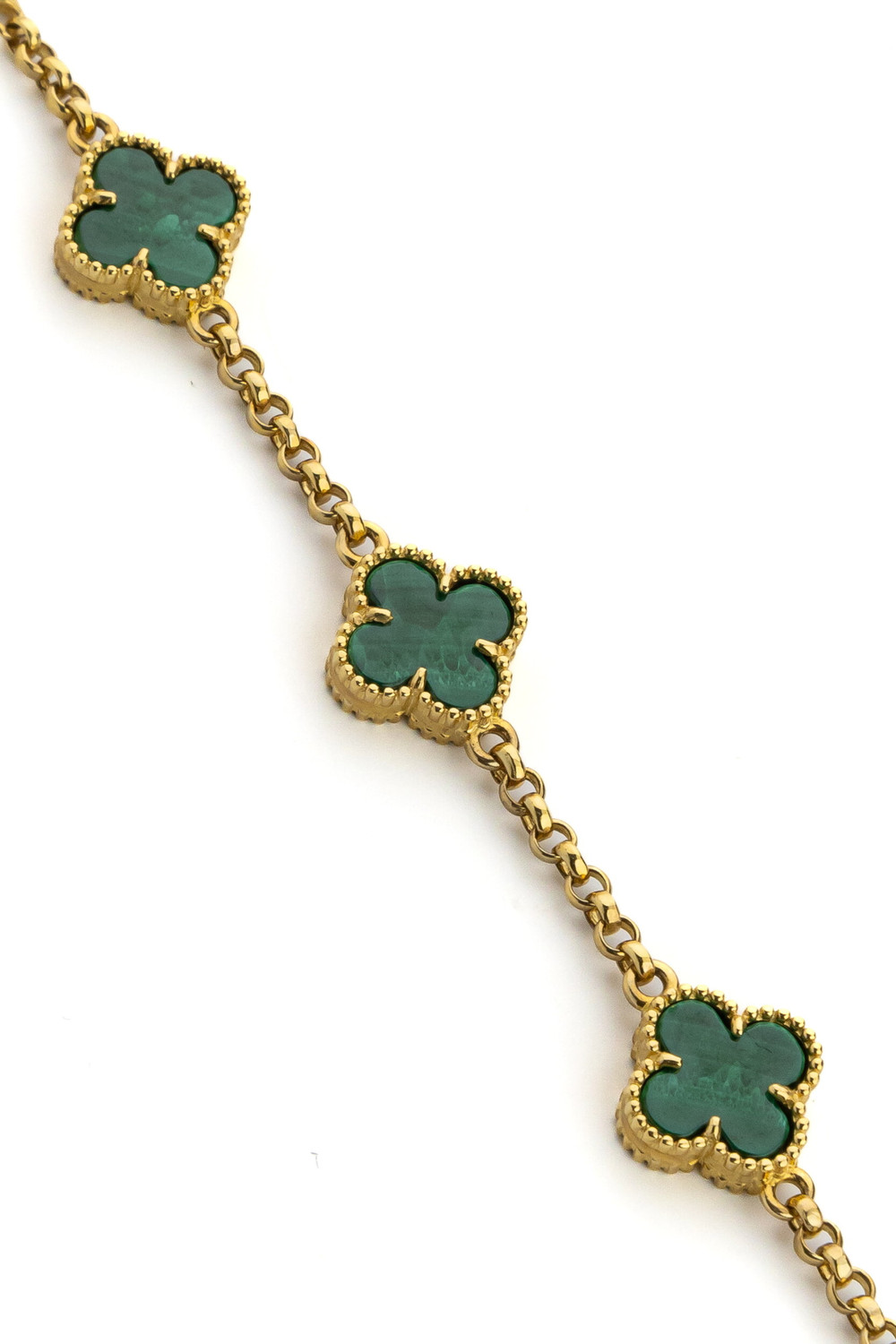 Браслет из лимонного золота c малахитом