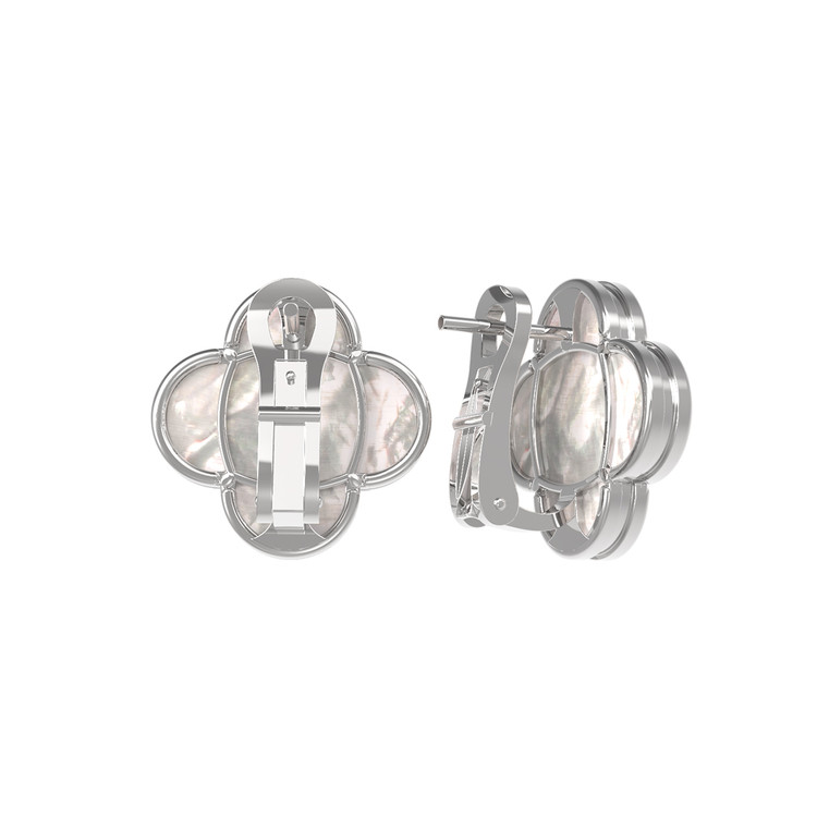 Серьги из белого золота c перламутром