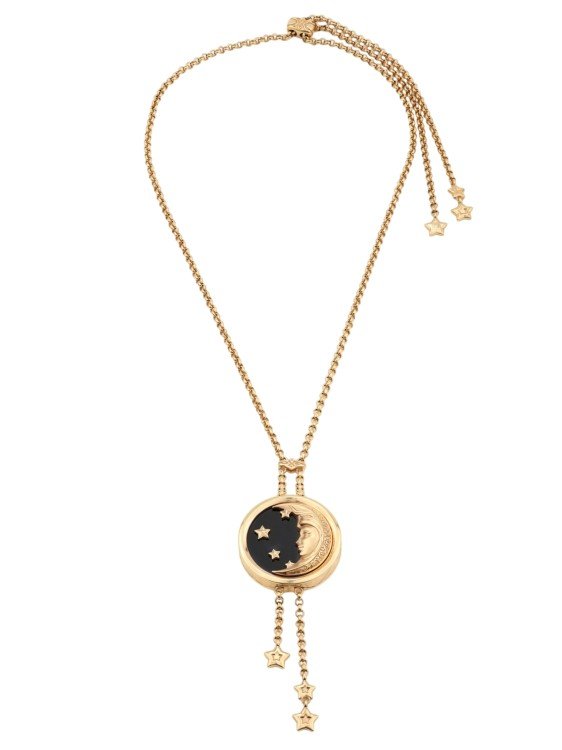 Колье из золота c ониксом и перламутром