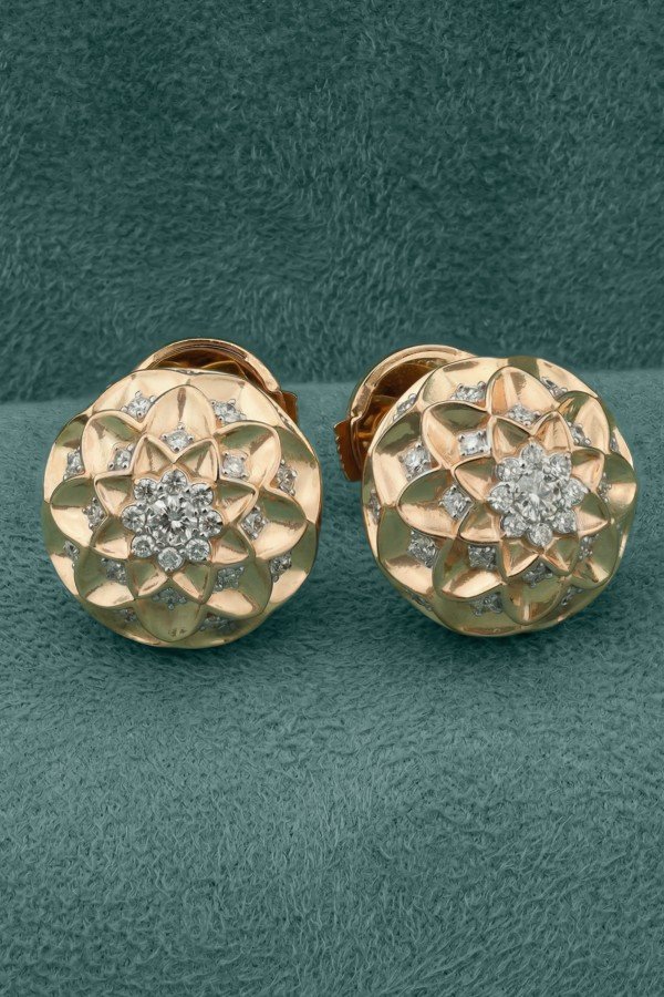 Серьги из золота 585 пробы c бриллиантами