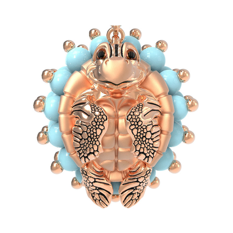 Серьги из золота c эмаль и бирюзой