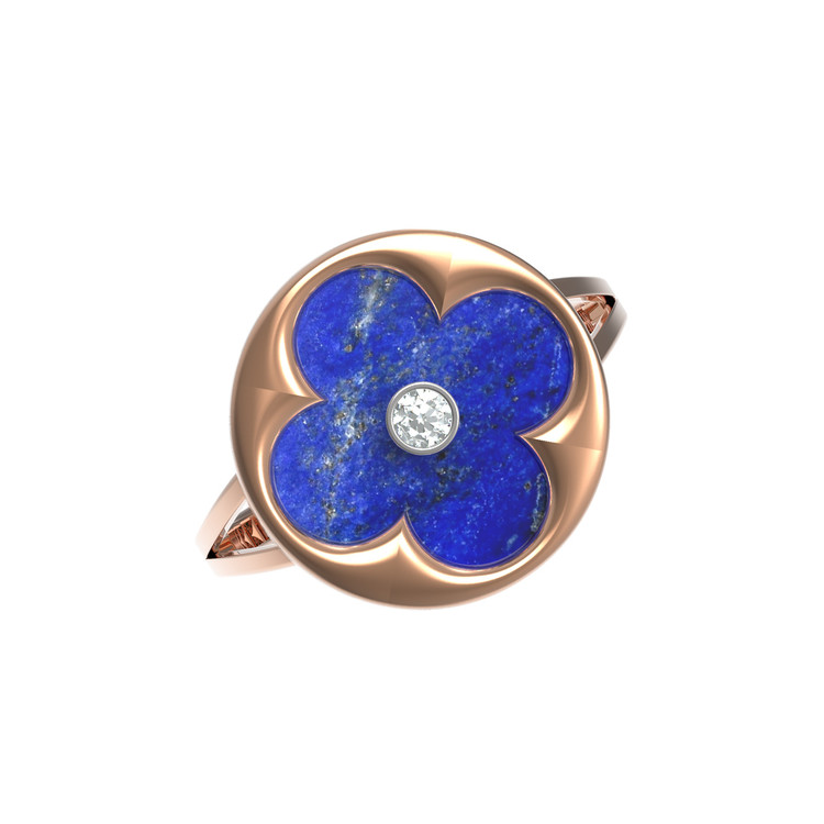 Кольцо из золота c бриллиантами и лазуритом