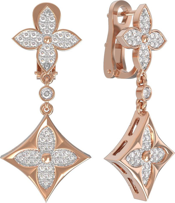 Серьги из золота c бриллиантами