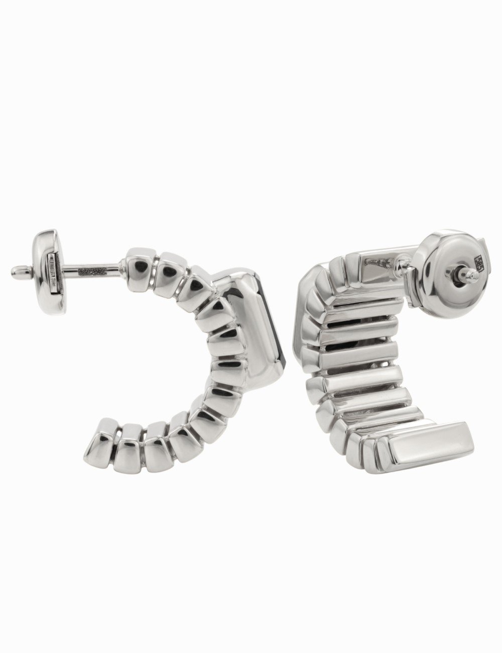 Серьги из белого золота 585 пробы c ониксом