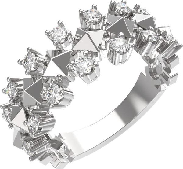 Кольцо из белого золота c бриллиантами