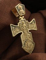 Крест из лимонного золота 585 пробы