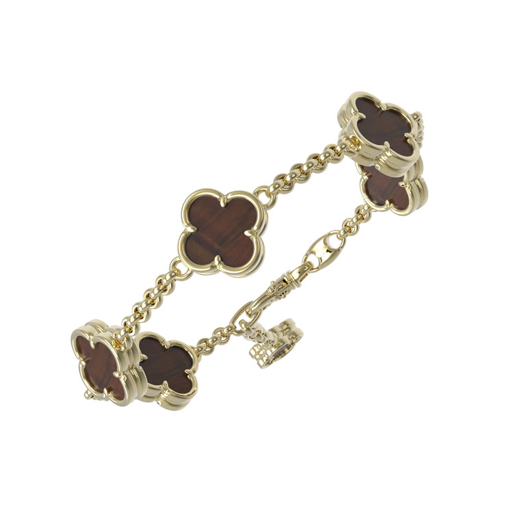 Браслет из лимонного золота c тигровым глазом