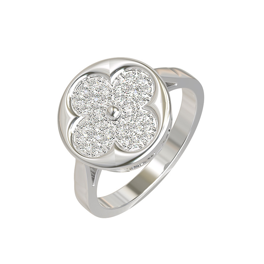 Кольцо из белого золота c бриллиантами