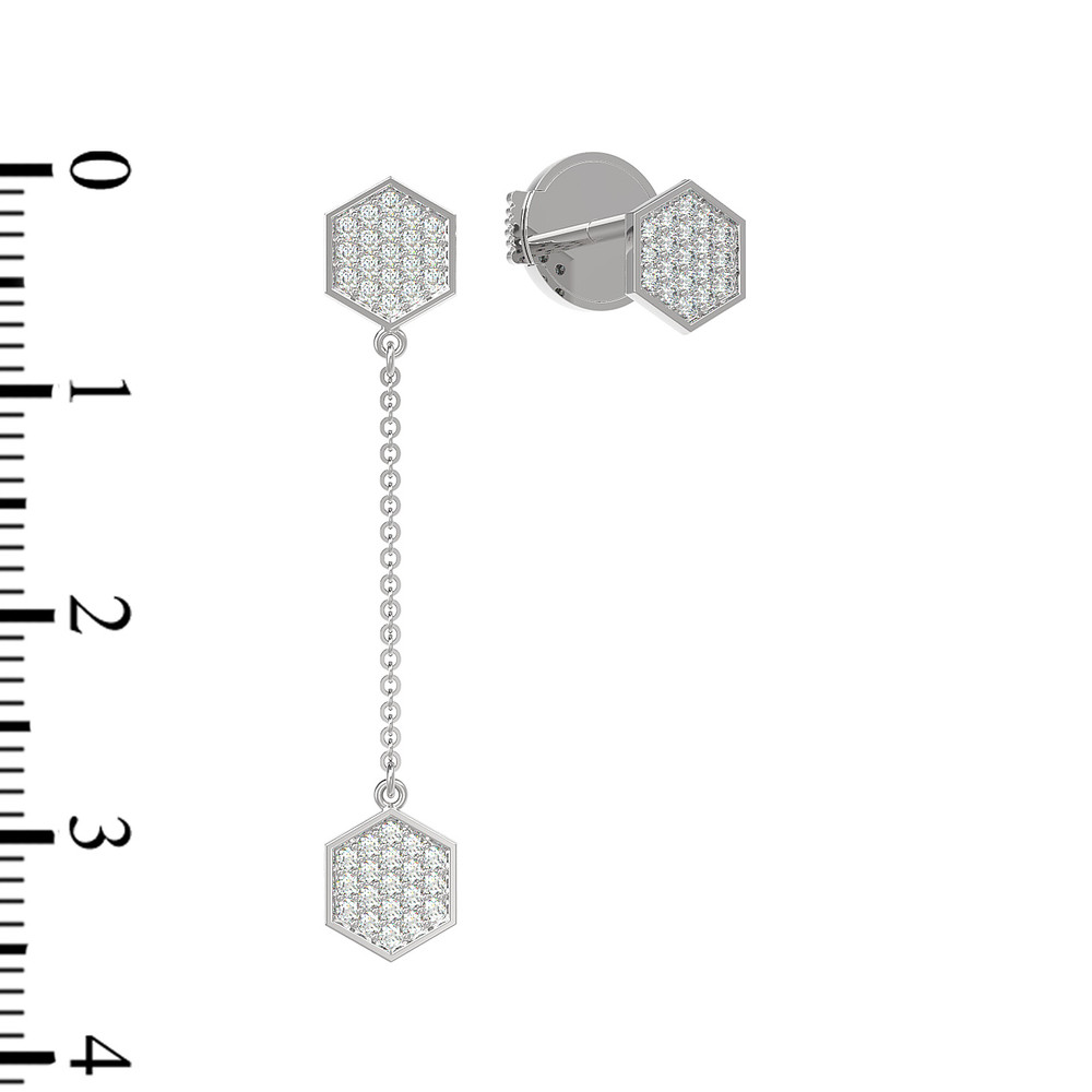 Серьги из белого золота c бриллиантами