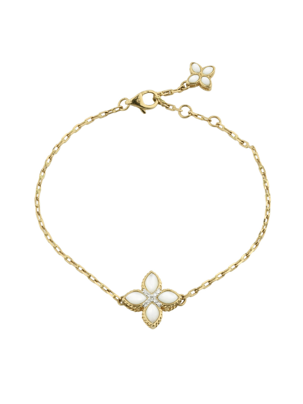 Браслет из лимонного золота c бриллиантами и перламутром