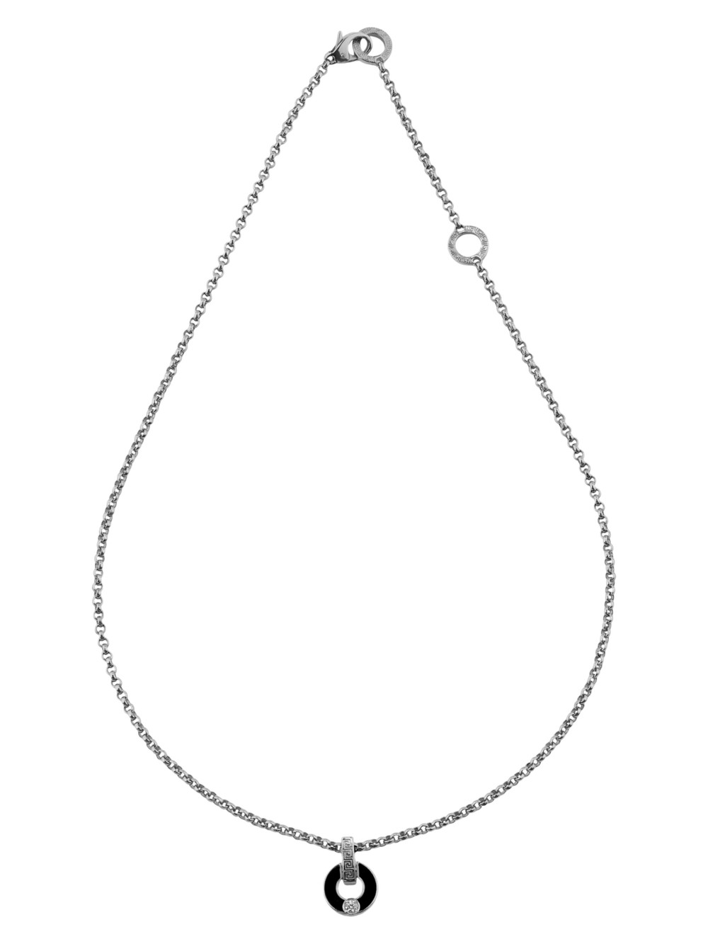 Колье из белого золота c бриллиантами и ониксом