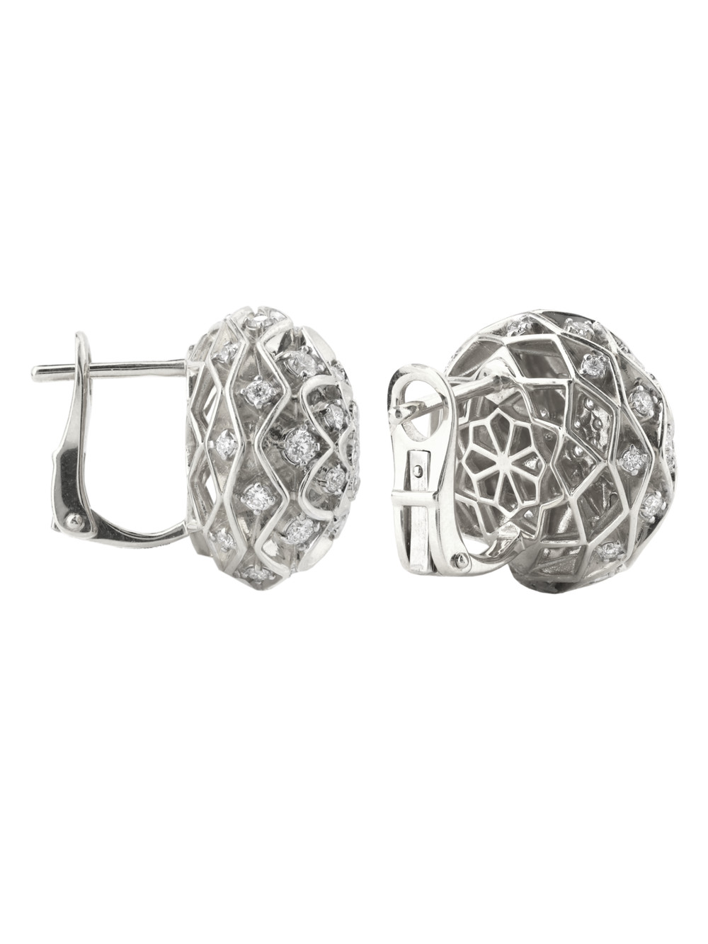 Серьги из белого золота c бриллиантами