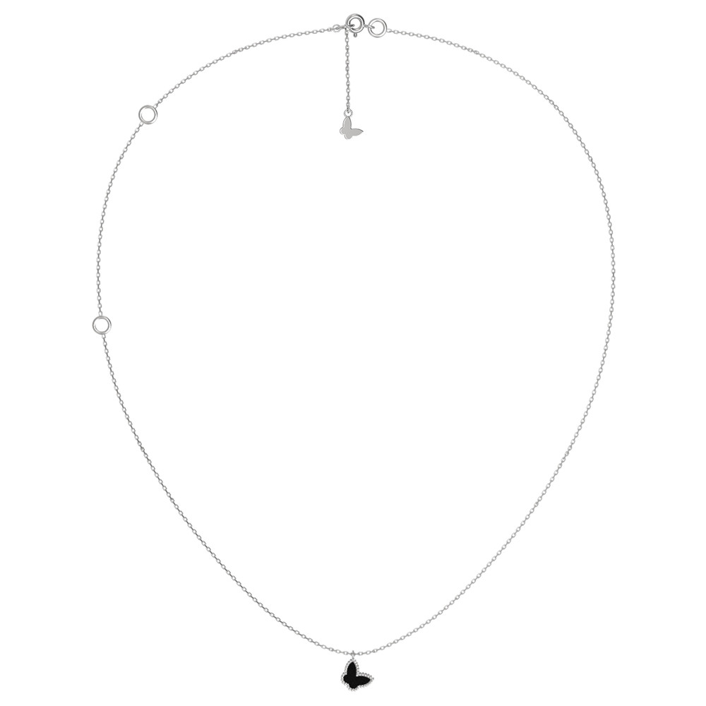 Колье из белого золота c ониксом