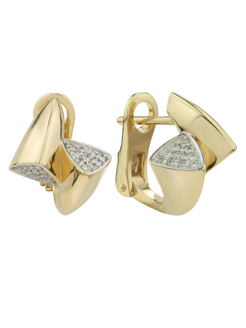 Серьги из лимонного золота c бриллиантами